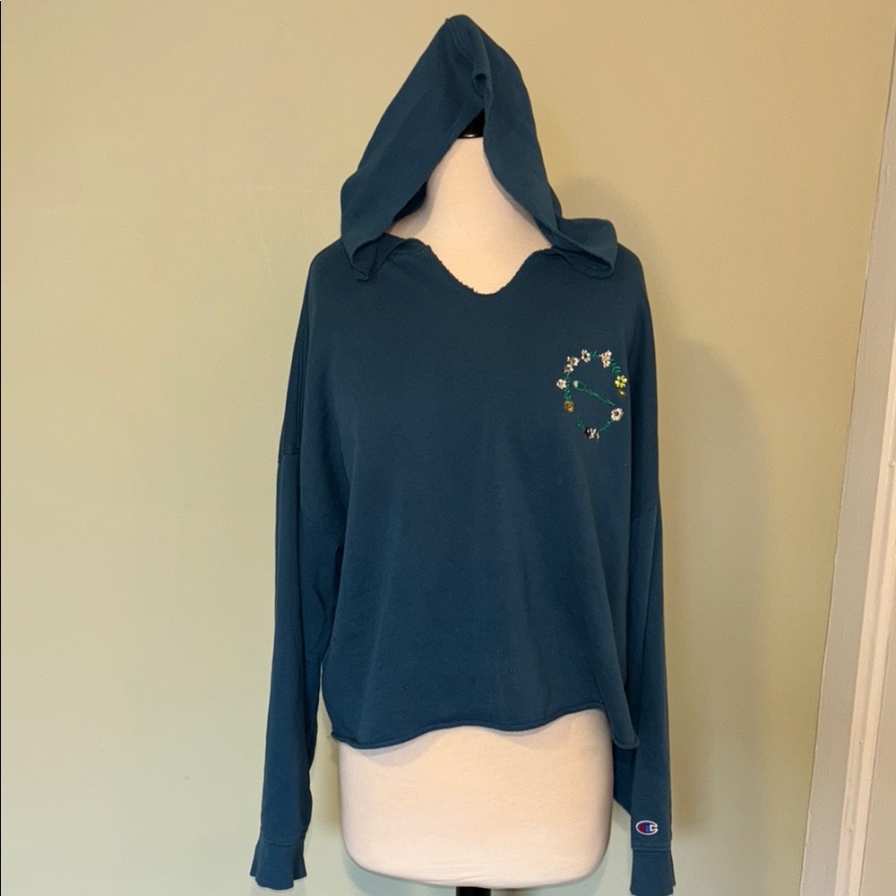 CHAMPION Women's Blue Hoodie Tops size XL - Picture 2 of 8